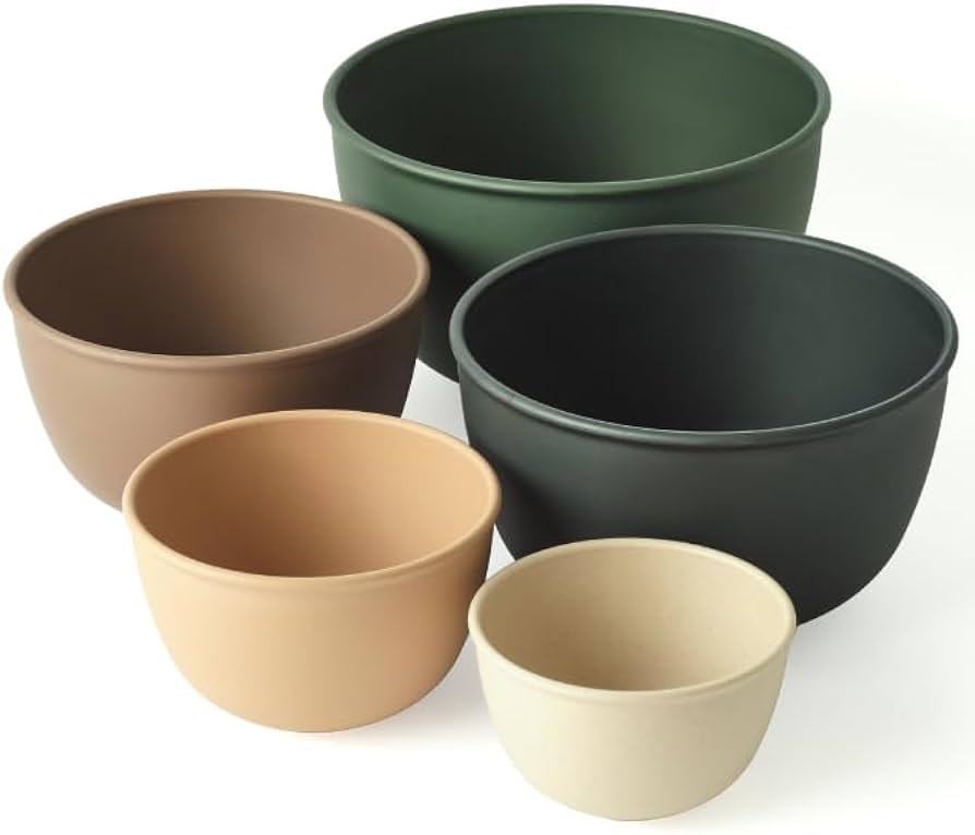 Amazon.com: Bamboozle Mixing Bowls | 5 Piece Plant-Based Nesting Amazon.com: Bamboozle Mixing Bowls | 5 Piece Plant-Based Nesting